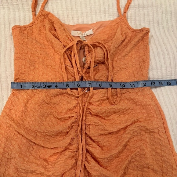 Wayf Iris Ruffle Hem Dress Women's Size Small NWT Tangerine Revolve - Picture 13 of 15